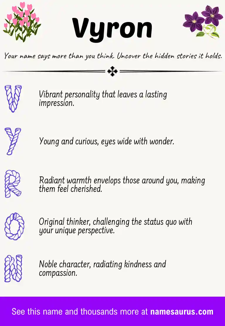 Acrostic poem about Vyron.