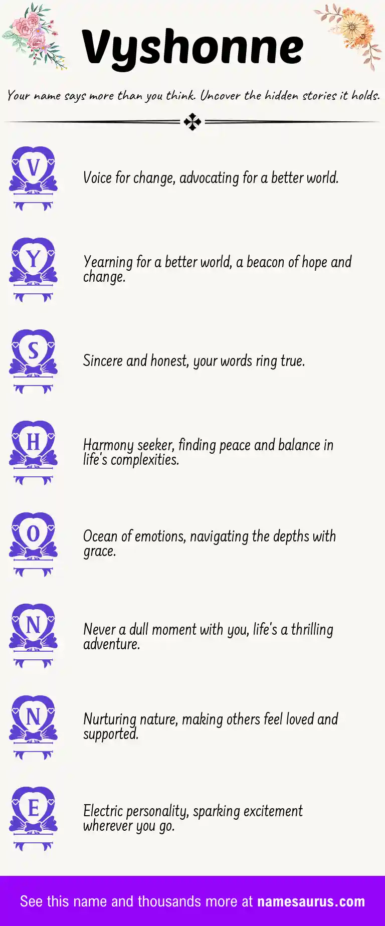 Acrostic poem about Vyshonne.