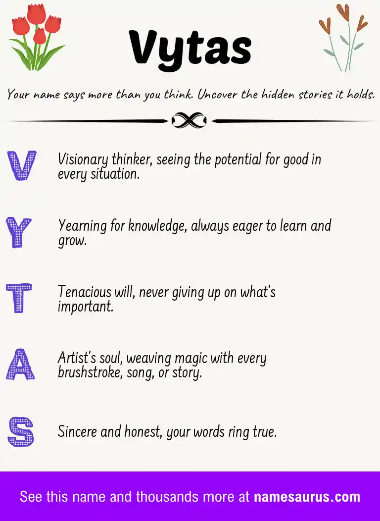 Acrostic poem about Vytas.