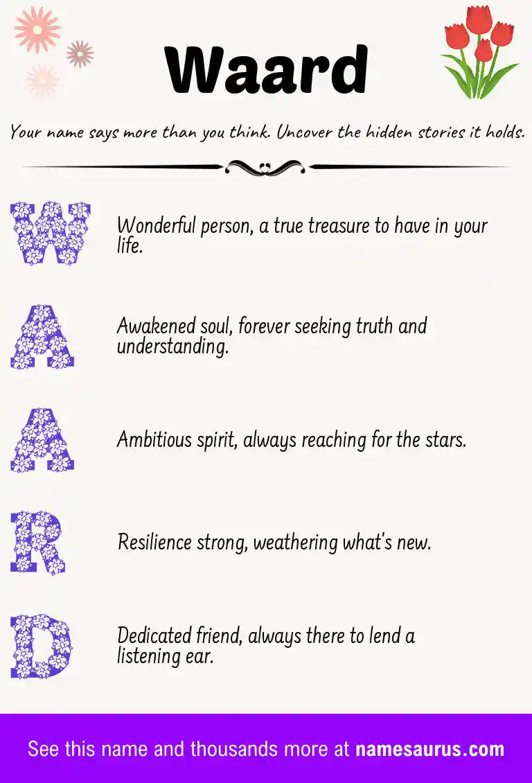 Acrostic poem about Waard.