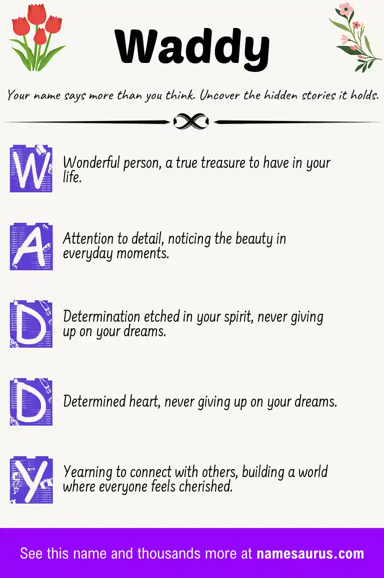 Acrostic poem about Waddy.