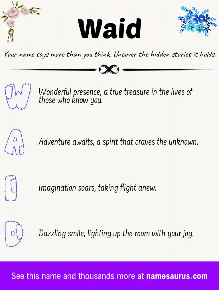 Acrostic poem about Waid.