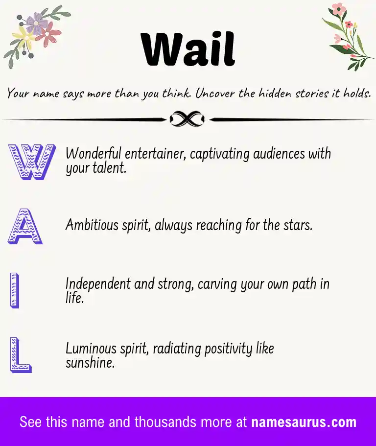 Acrostic poem about Wail.