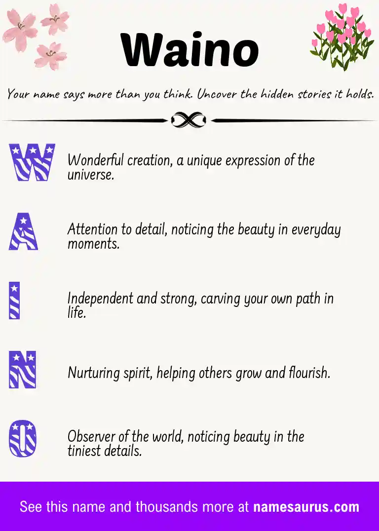 Acrostic poem about Waino.