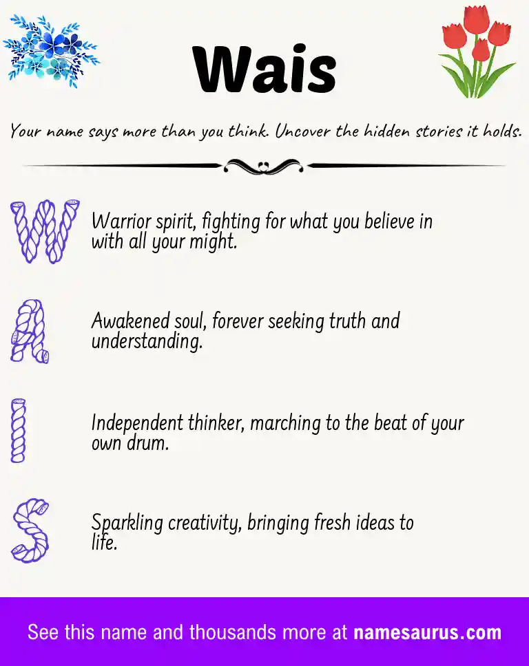 Acrostic poem about Wais.