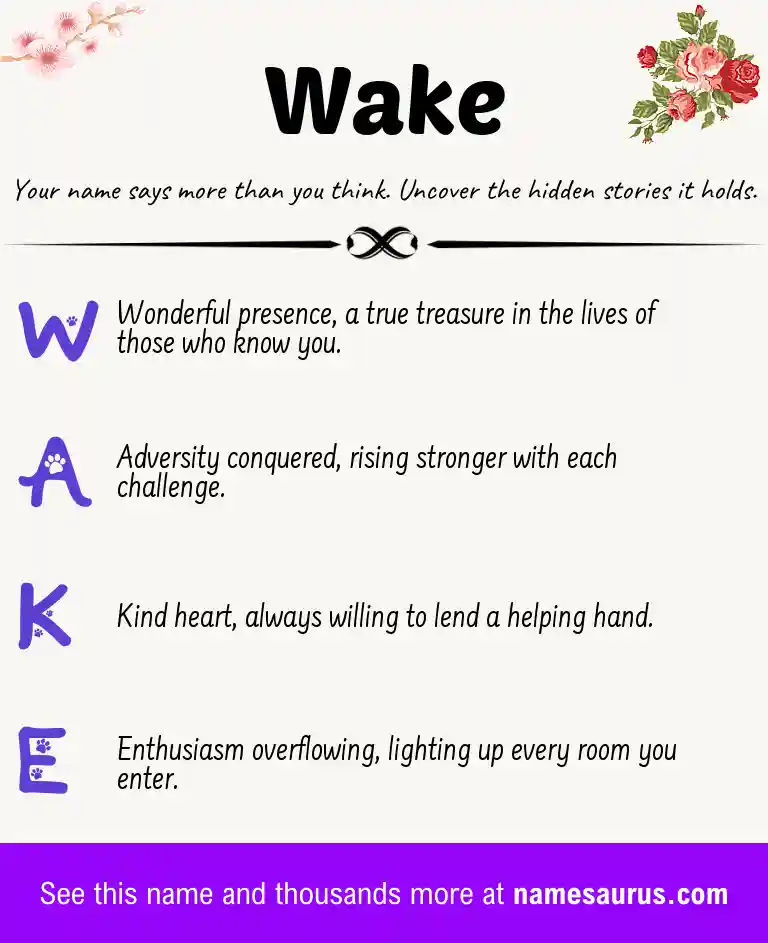Acrostic poem about Wake.