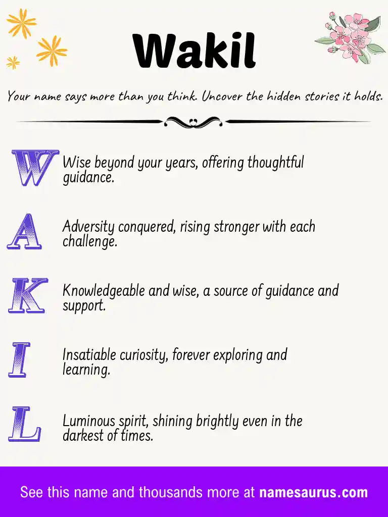 Acrostic poem about Wakil.