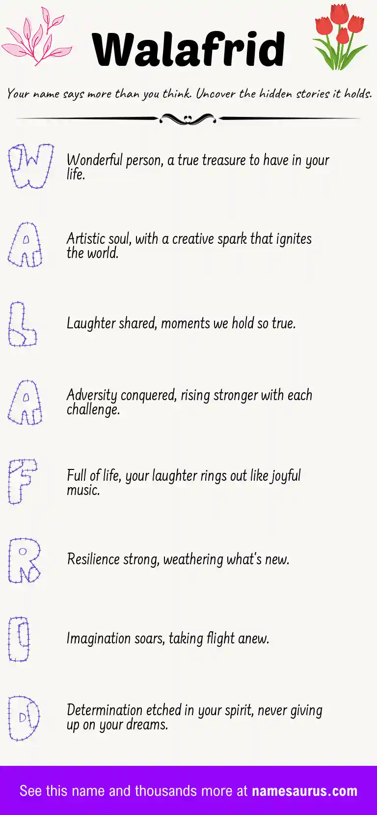 Acrostic poem about Walafrid.