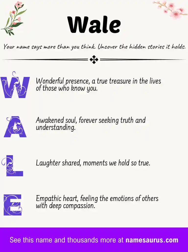 Acrostic poem about Wale.