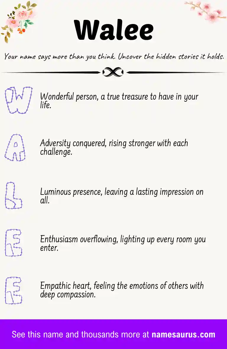 Acrostic poem about Walee.