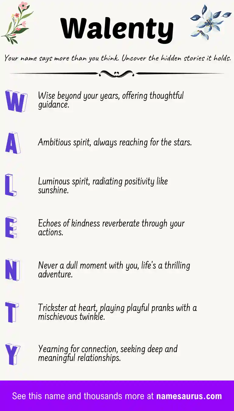 Acrostic poem about Walenty.