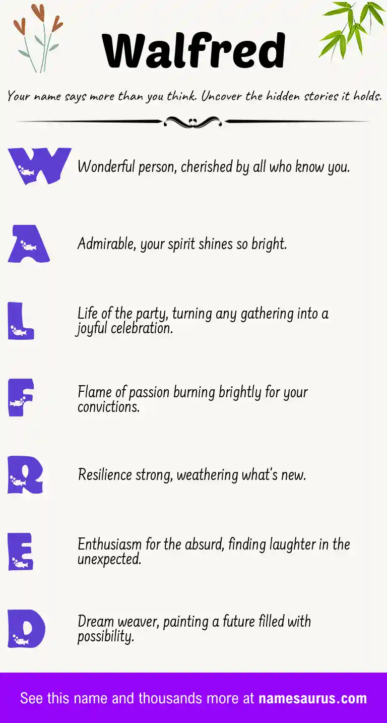 Acrostic poem about Walfred.