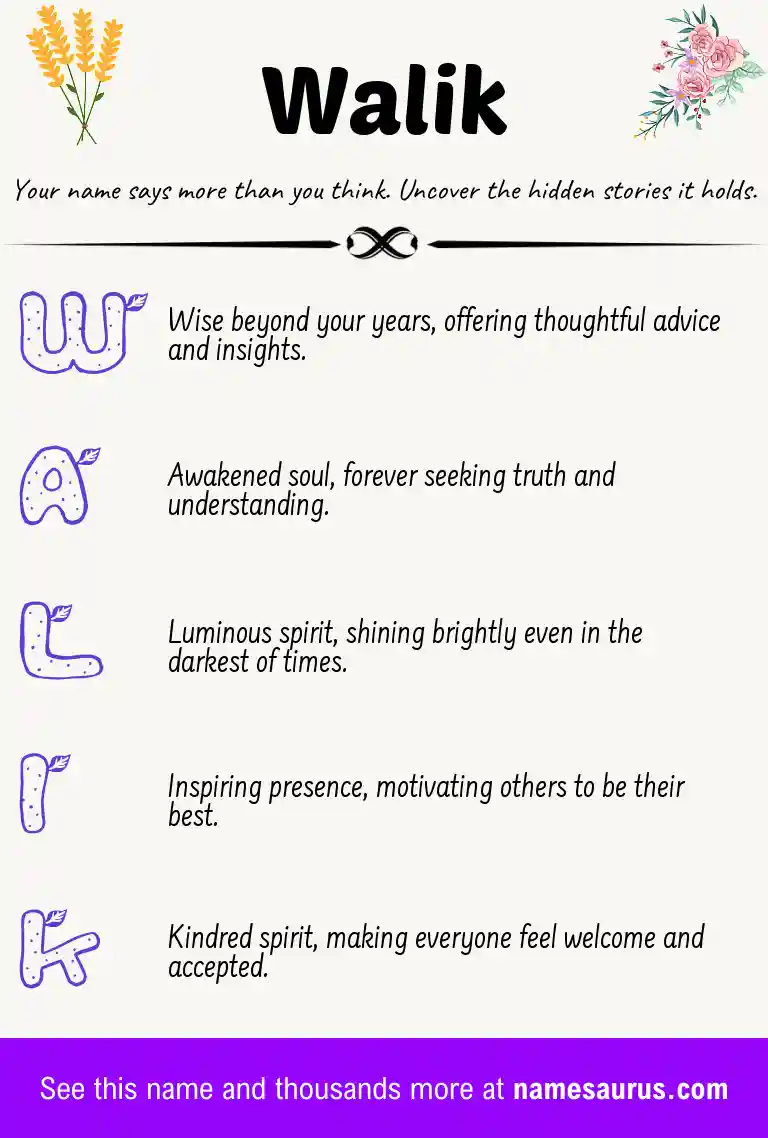 Acrostic poem about Walik.