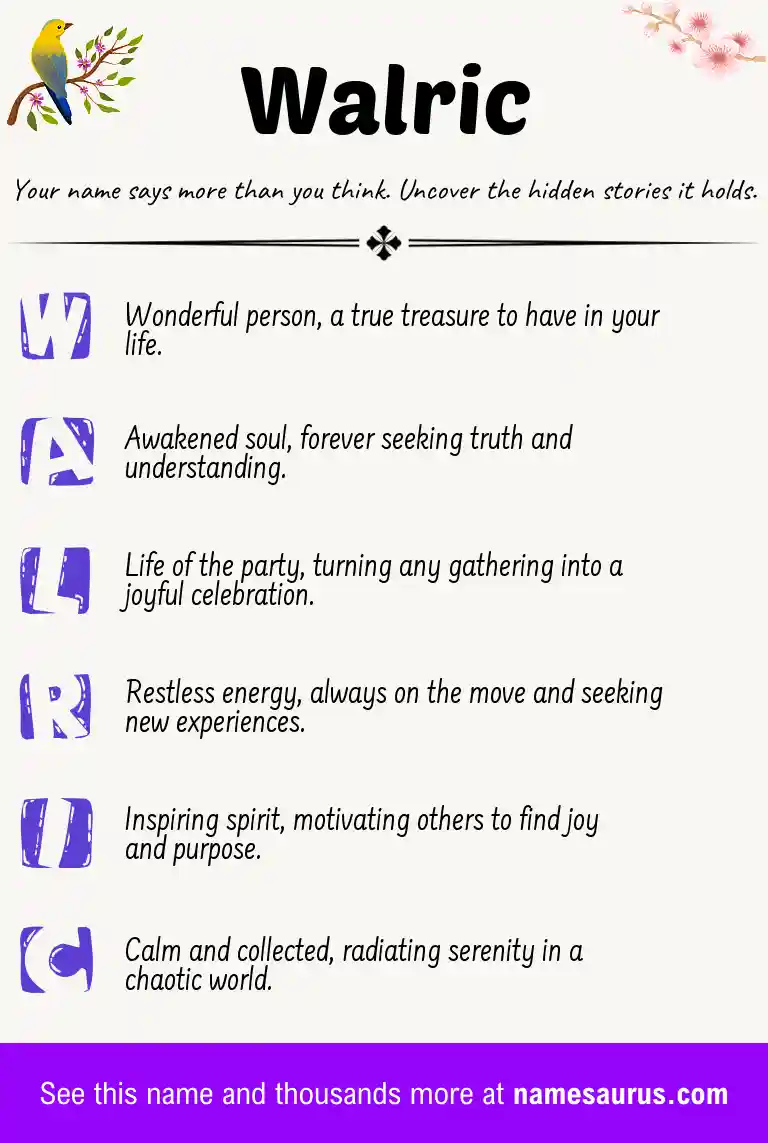 Acrostic poem about Walric.