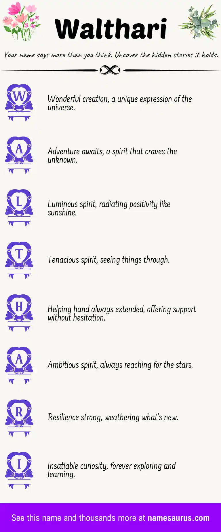 Acrostic poem about Walthari.