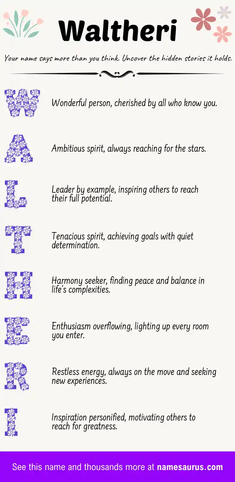 Acrostic poem about Waltheri.
