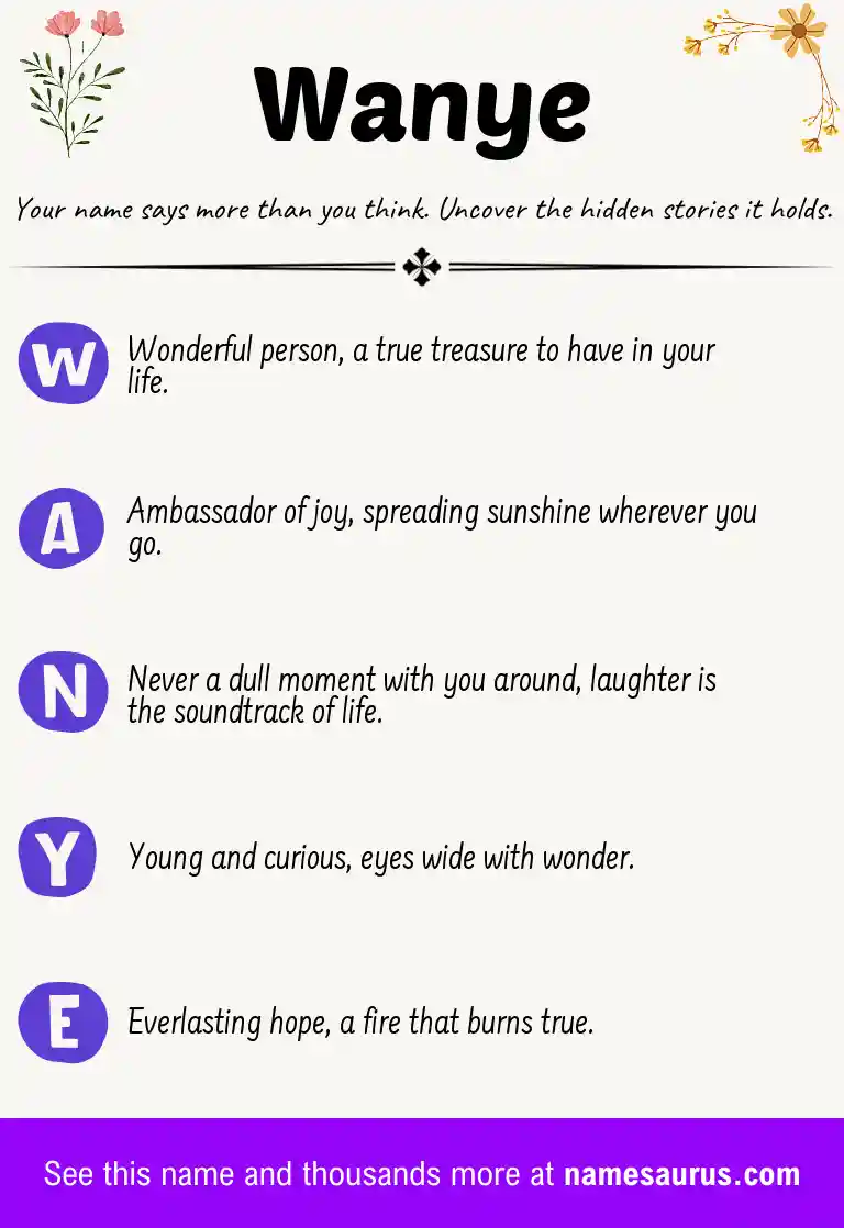 Acrostic poem about Wanye.