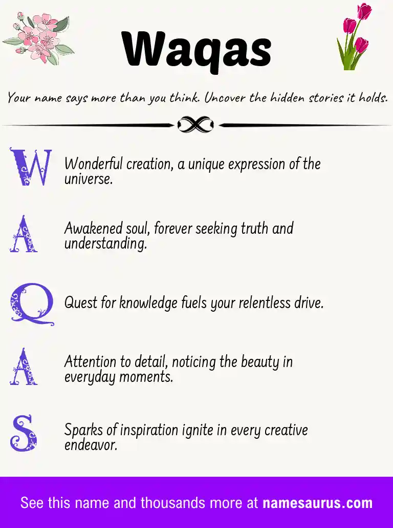 Acrostic poem about Waqas.