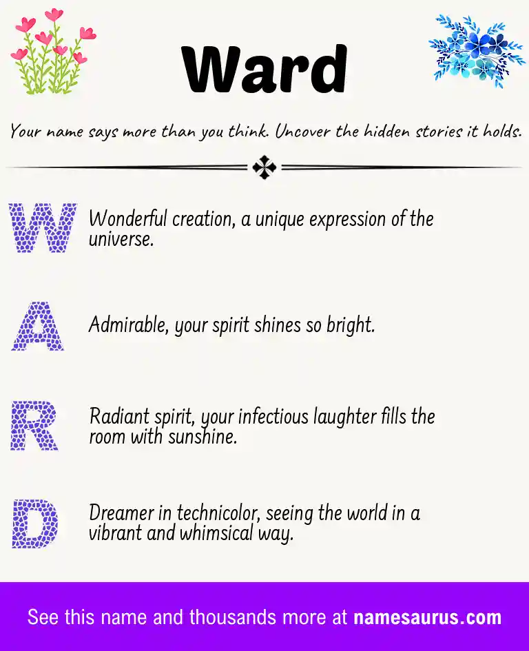 Acrostic poem about Ward.