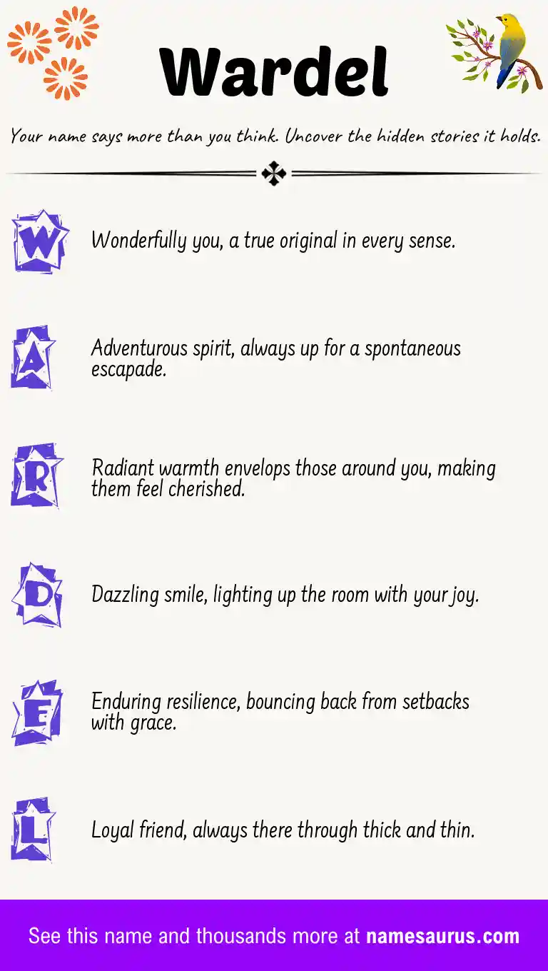Acrostic poem about Wardel.
