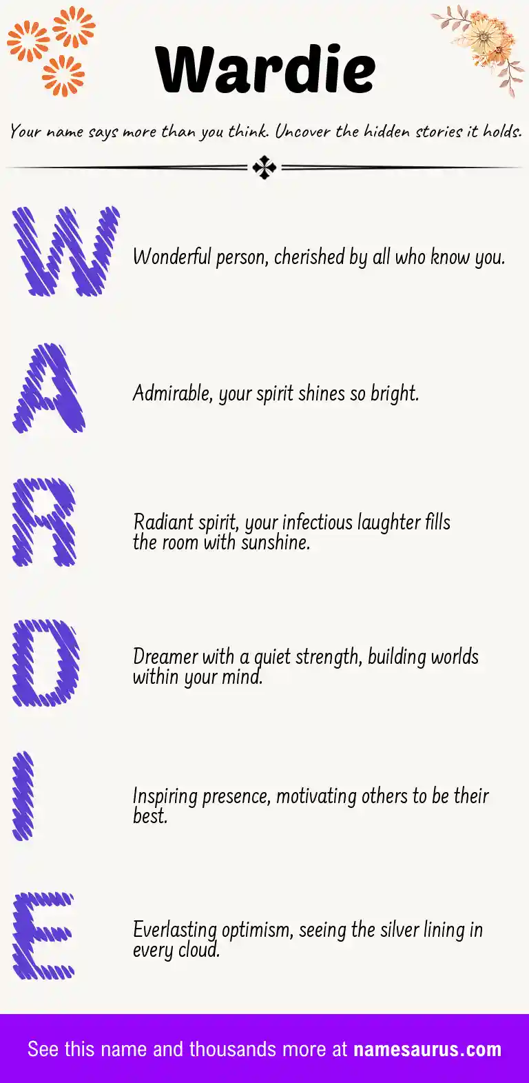 Acrostic poem about Wardie.