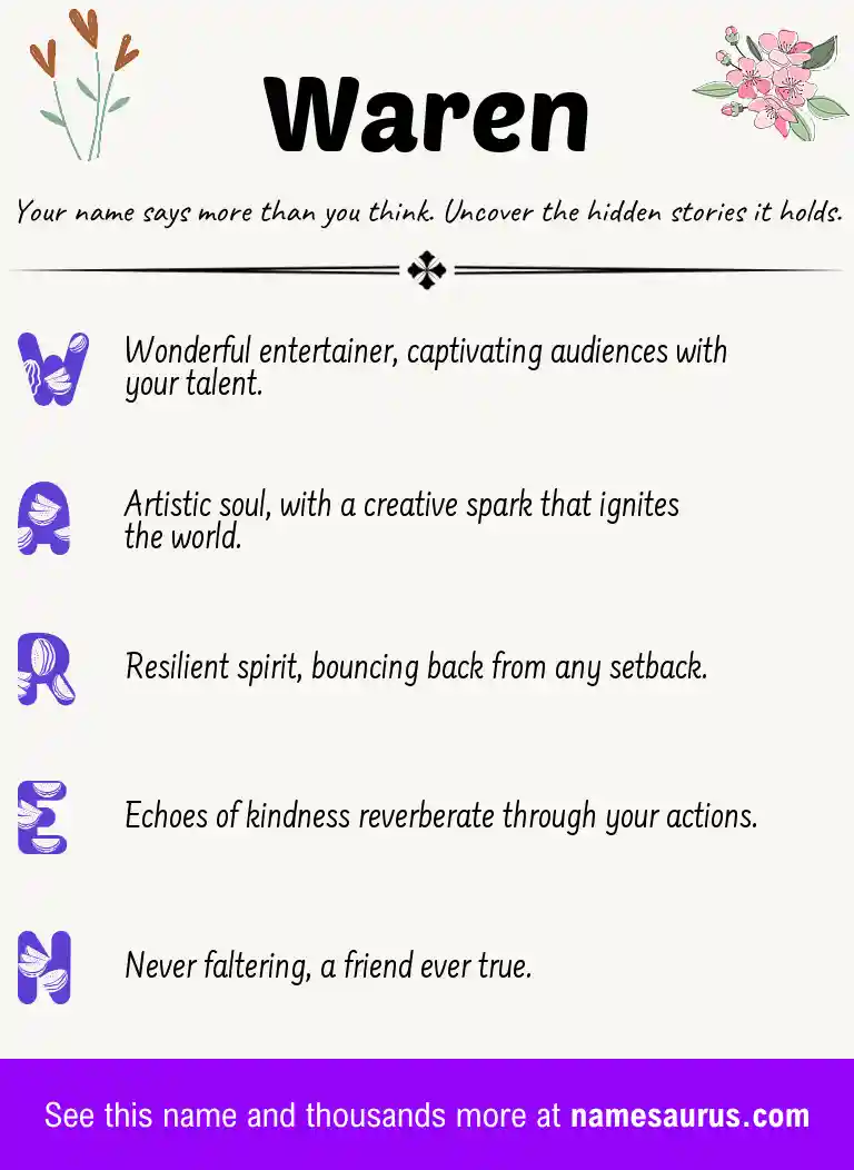 Acrostic poem about Waren.