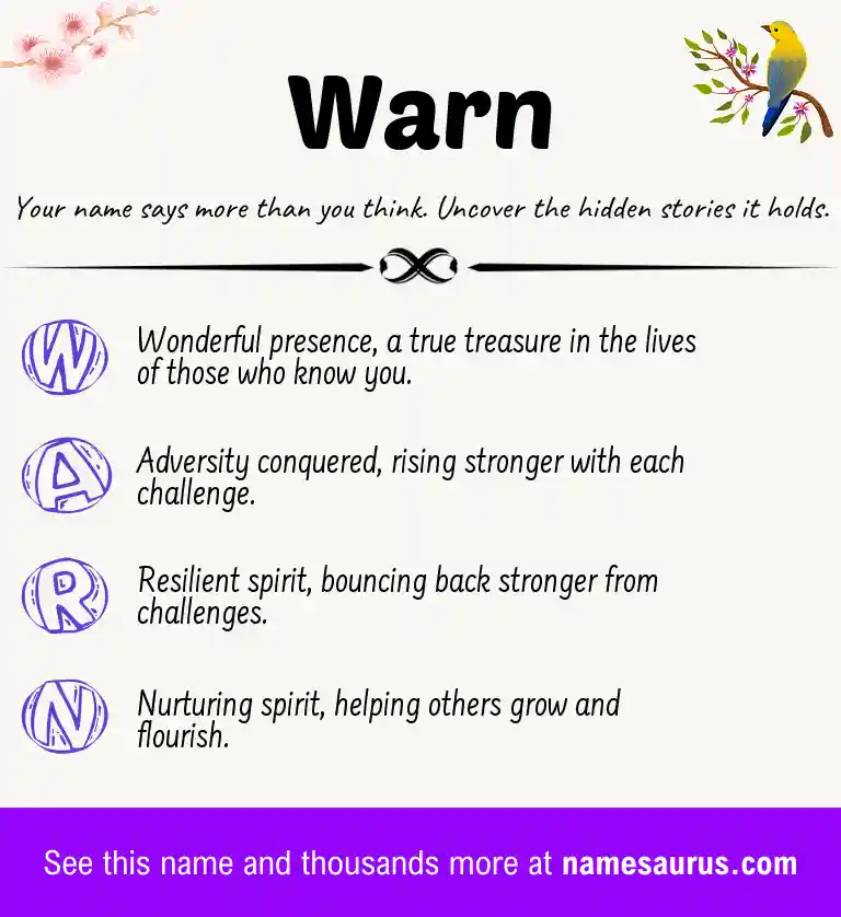 Acrostic poem about Warn.