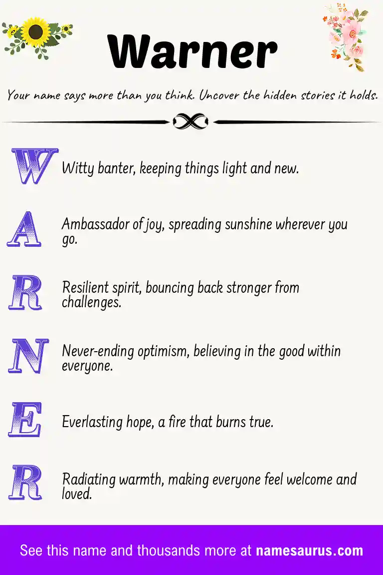 Acrostic poem about Warner.