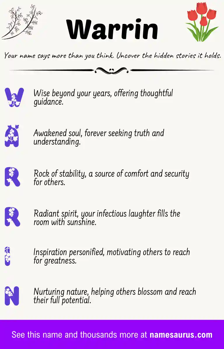 Acrostic poem about Warrin.