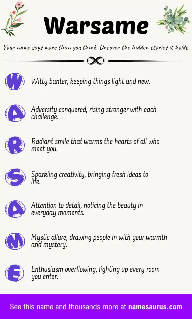 Acrostic poem about Warsame.