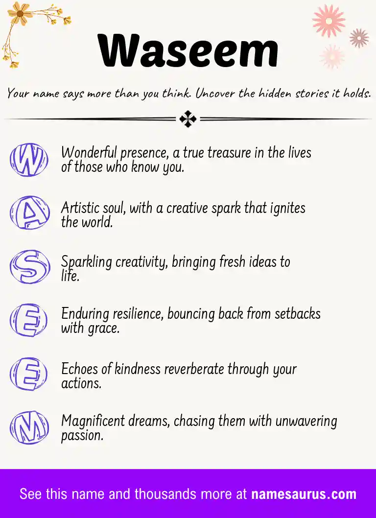 Acrostic poem about Waseem.
