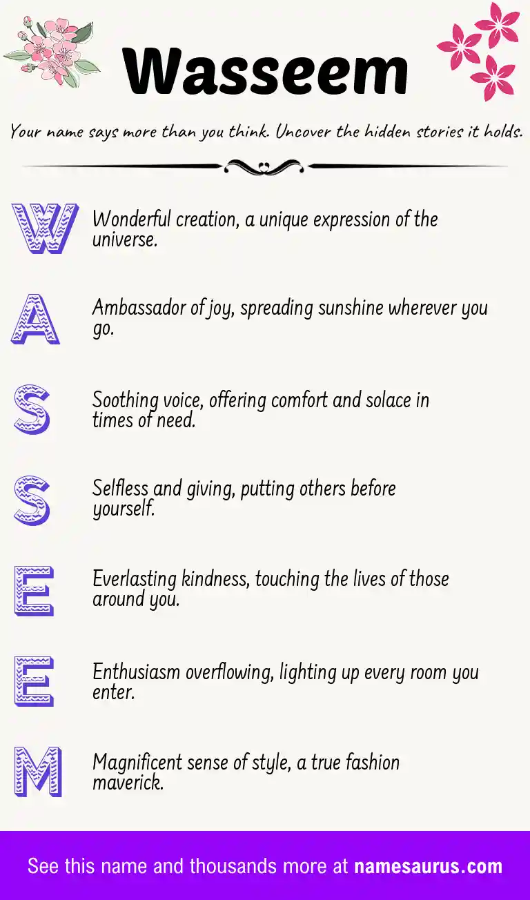 Acrostic poem about Wasseem.