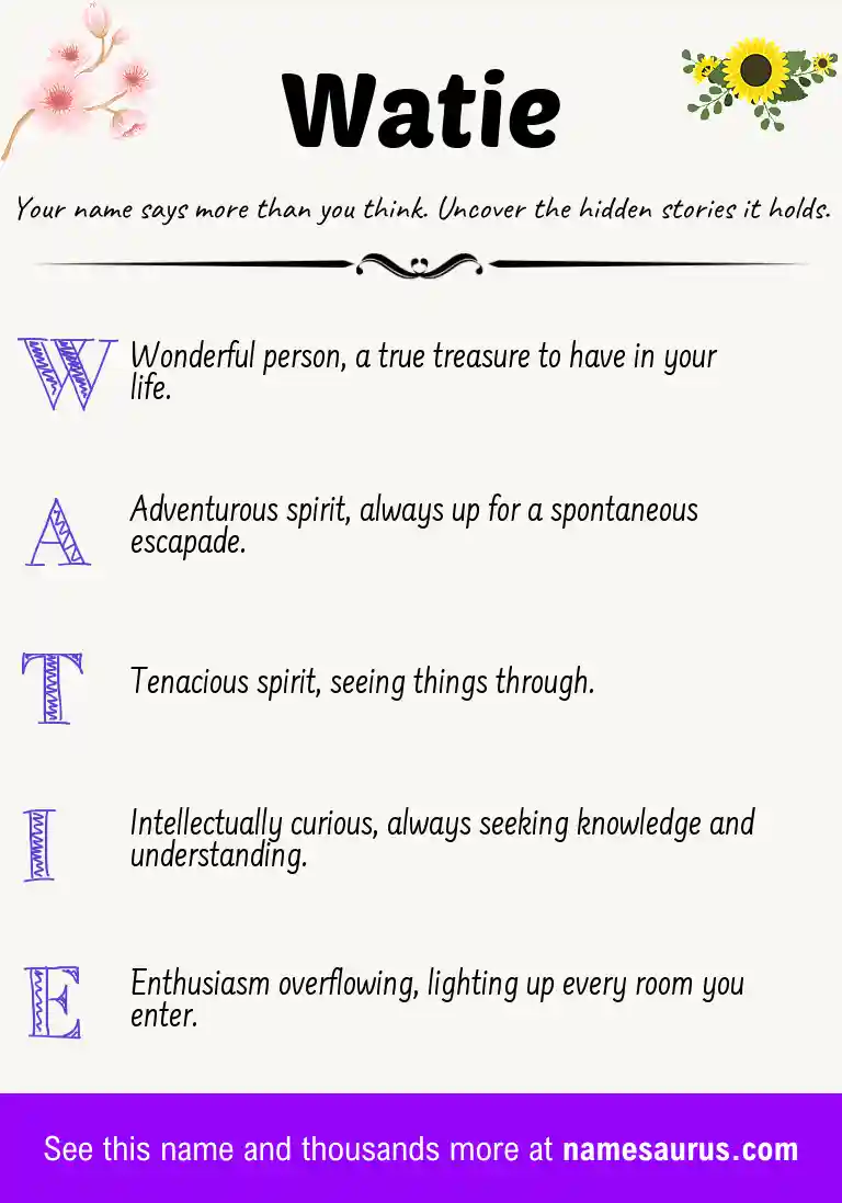 Acrostic poem about Watie.