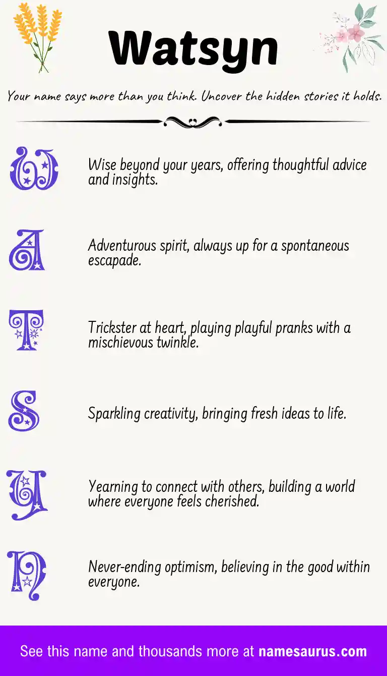 Acrostic poem about Watsyn.