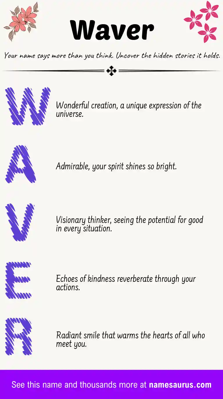 Acrostic poem about Waver.