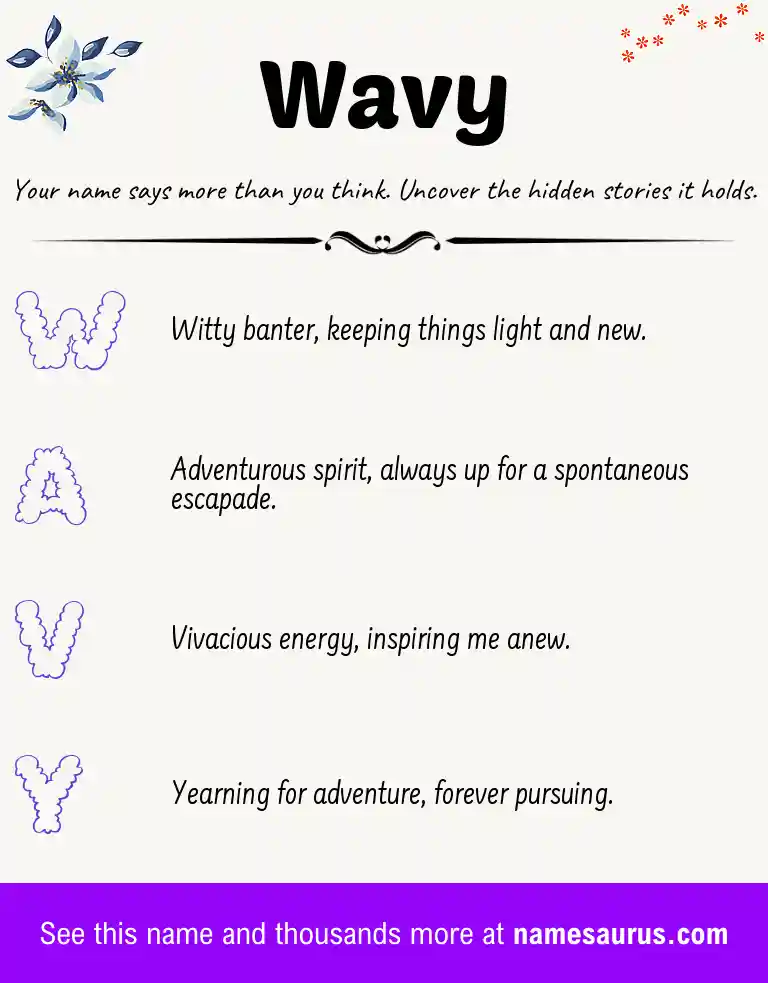 Acrostic poem about Wavy.