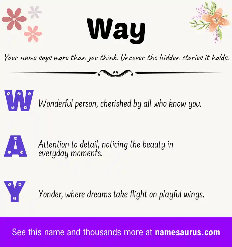 Acrostic poem about Way.