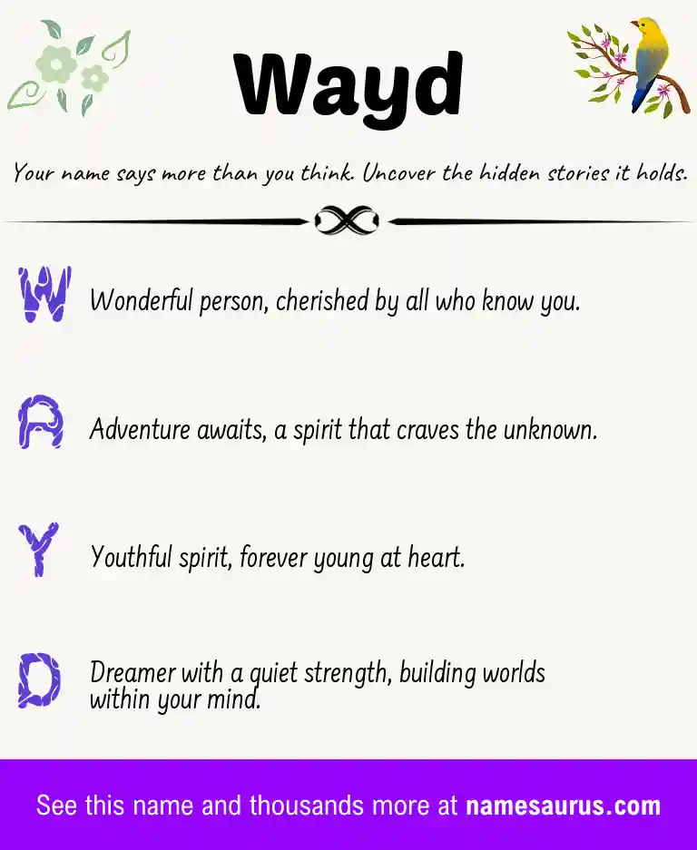 Acrostic poem about Wayd.
