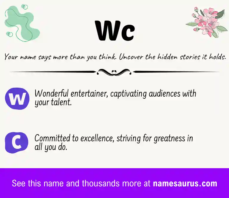 Acrostic poem about Wc.
