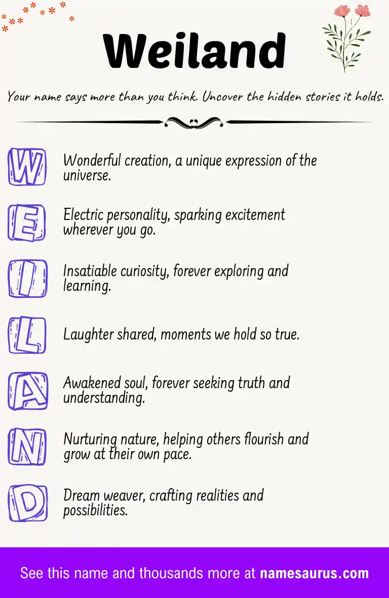 Acrostic poem about Weiland.