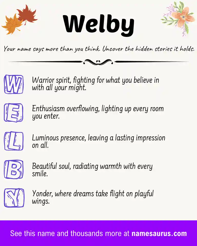 Acrostic poem about Welby.