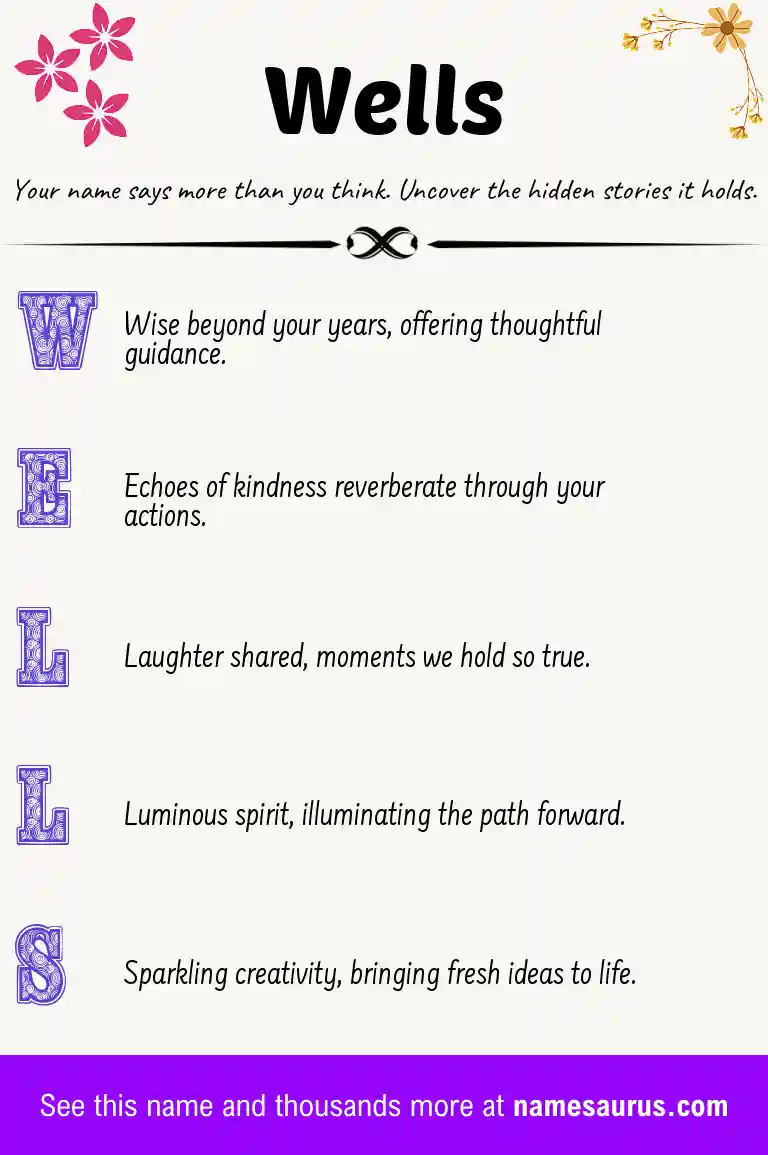 Acrostic poem about Wells.