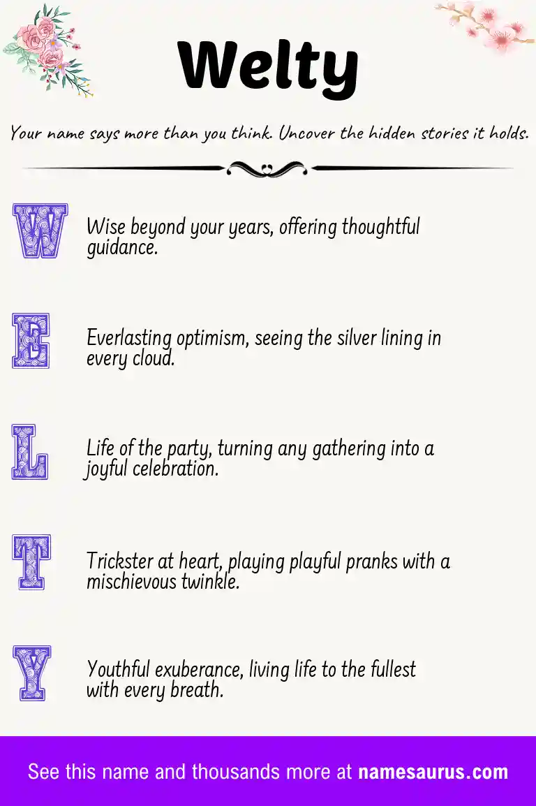 Acrostic poem about Welty.