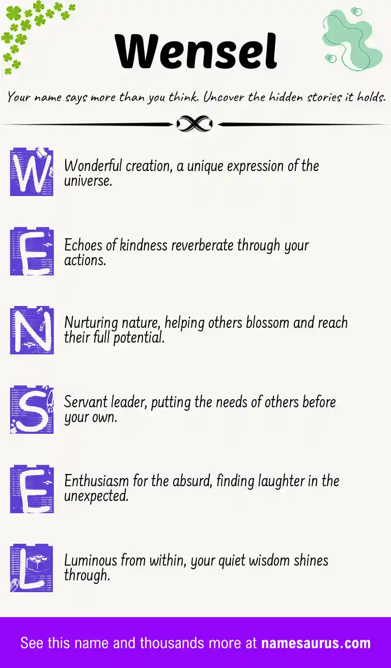 Acrostic poem about Wensel.