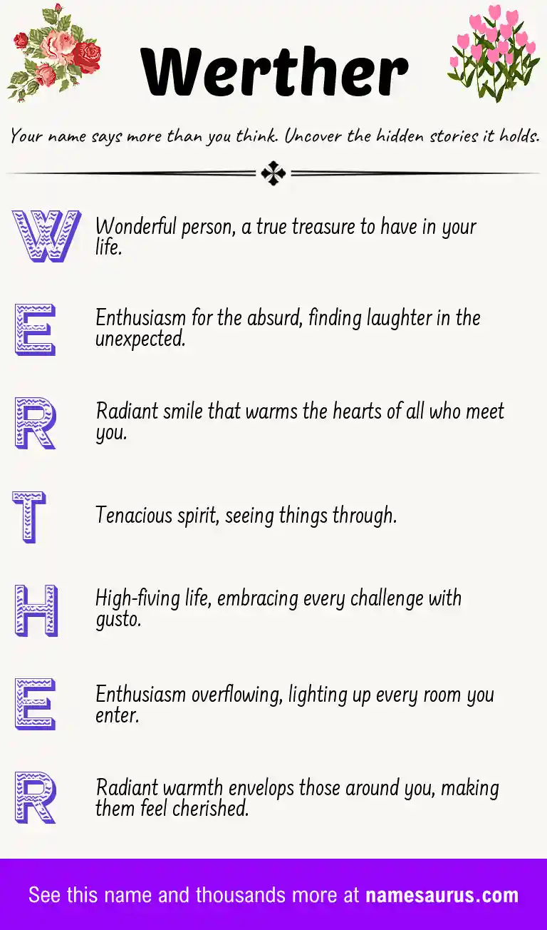 Acrostic poem about Werther.