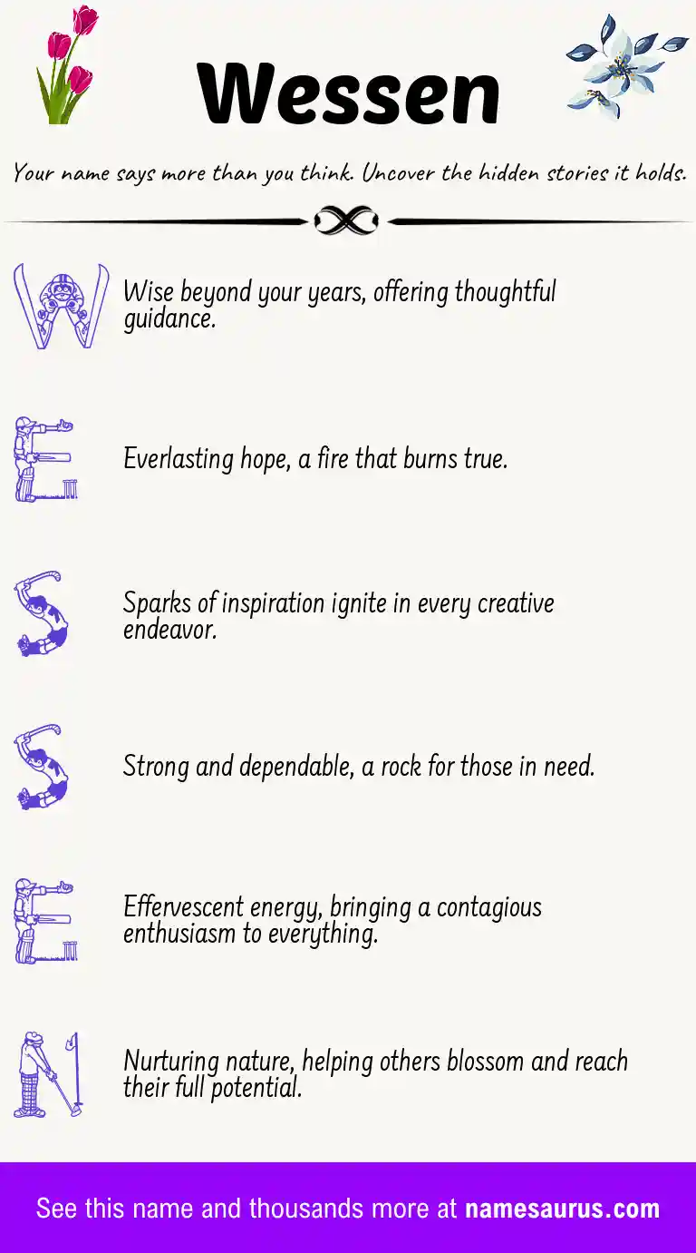 Acrostic poem about Wessen.