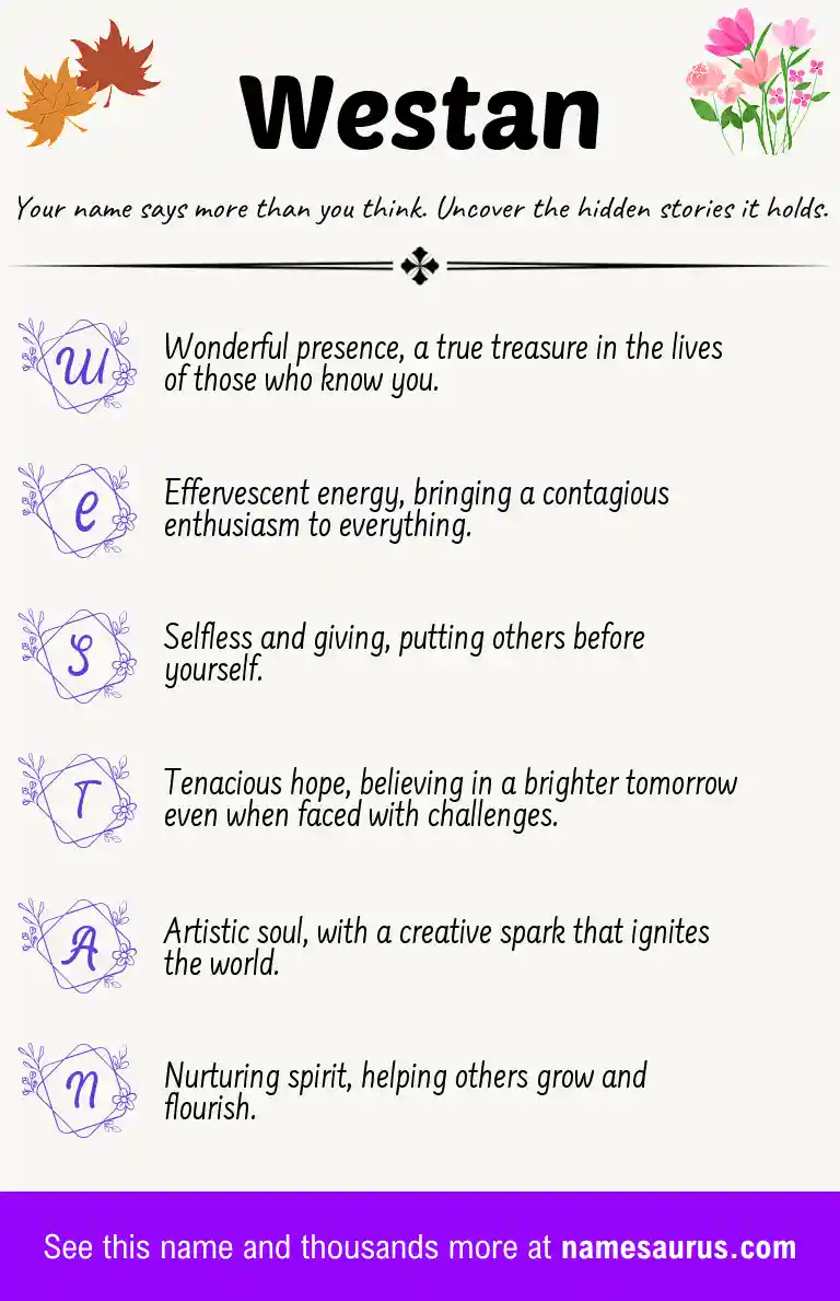 Acrostic poem about Westan.