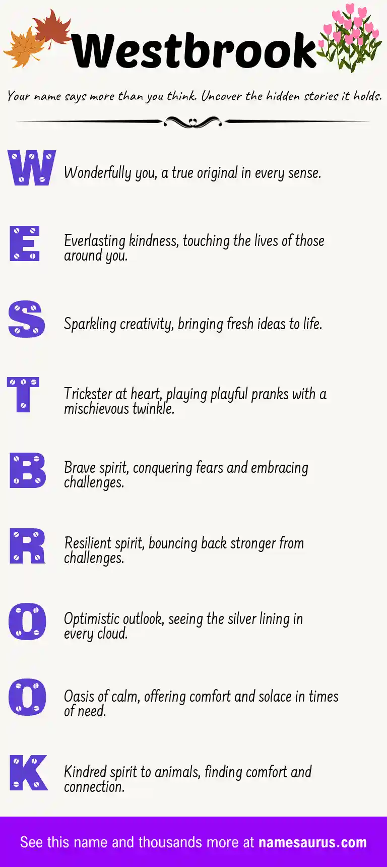 Acrostic poem about Westbrook.