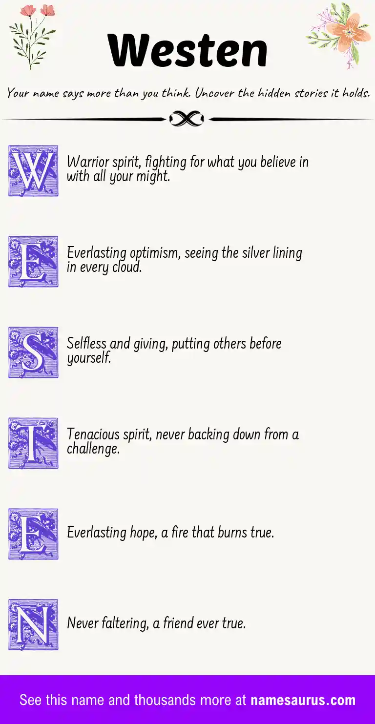 Acrostic poem about Westen.