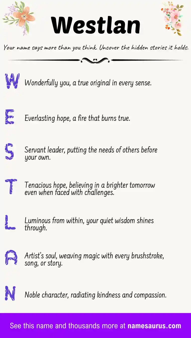 Acrostic poem about Westlan.
